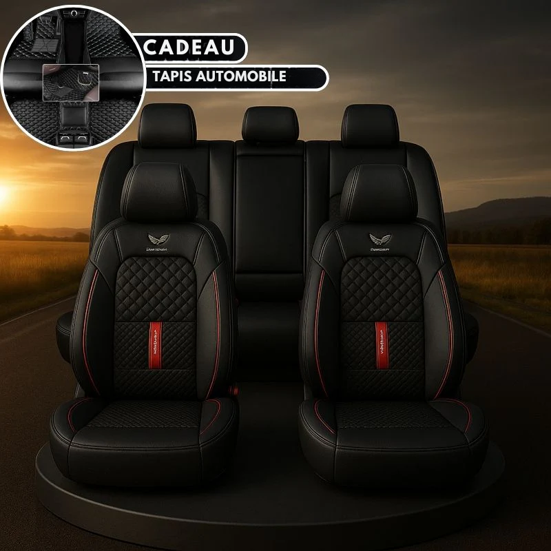 Fundas Completas para Asientos de Coche en cuero Italiano universal + REGALO: alfombrillas completas incluidas