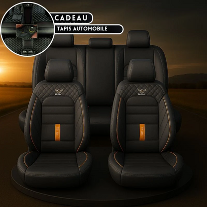 Fundas Completas para Asientos de Coche en cuero Italiano universal + REGALO: alfombrillas completas incluidas